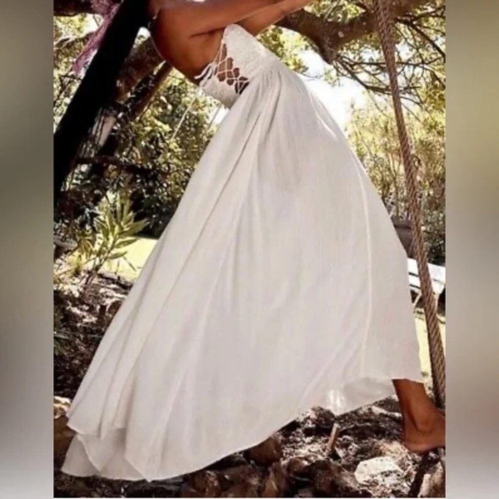 NWOT Free People Turning Up the Temperature Maxi Dress - White Size XS